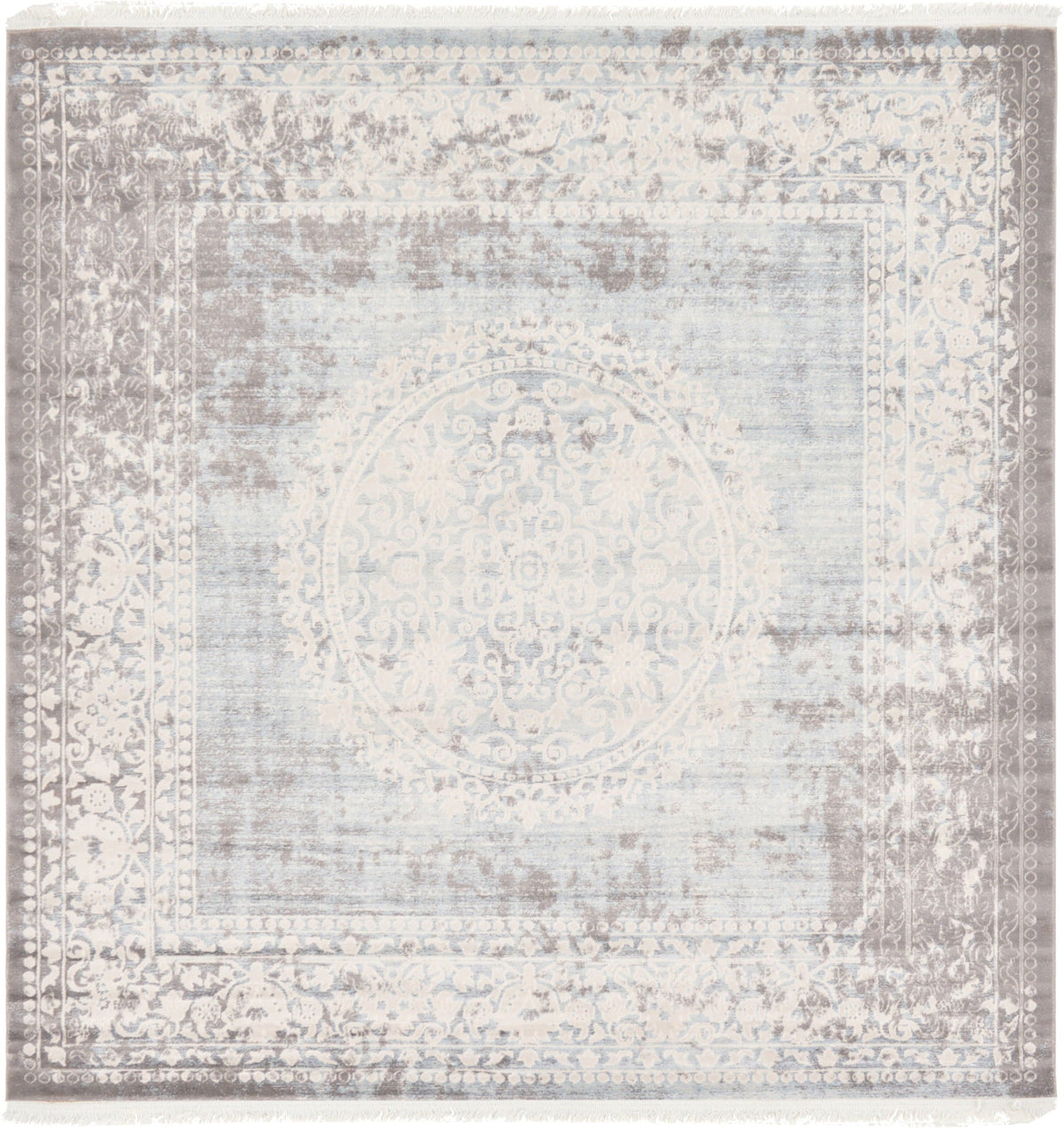 Rustic Charm Revival Collection Area Rug -  Meadowland Square Light Blue  lifestyle 42