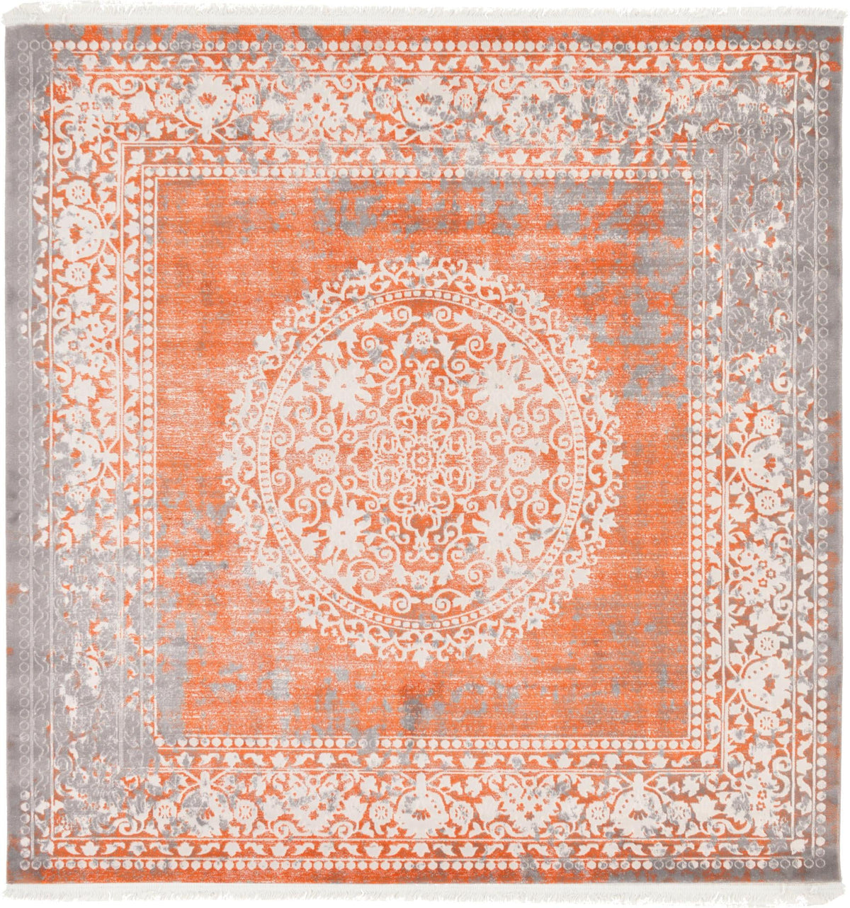 Rustic Charm Revival Collection Area Rug -  Meadowland Square Terracotta  lifestyle 103