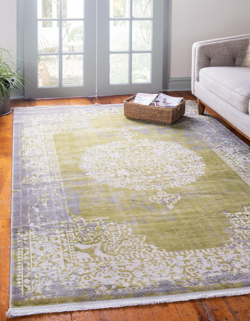 Rustic Charm Revival Collection Area Rug -  Meadowland Rectangle Light Green  lifestyle 4