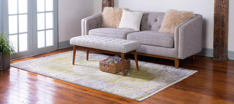 Rustic Charm Revival Collection Area Rug -  Meadowland Rectangle Light Green  lifestyle 8