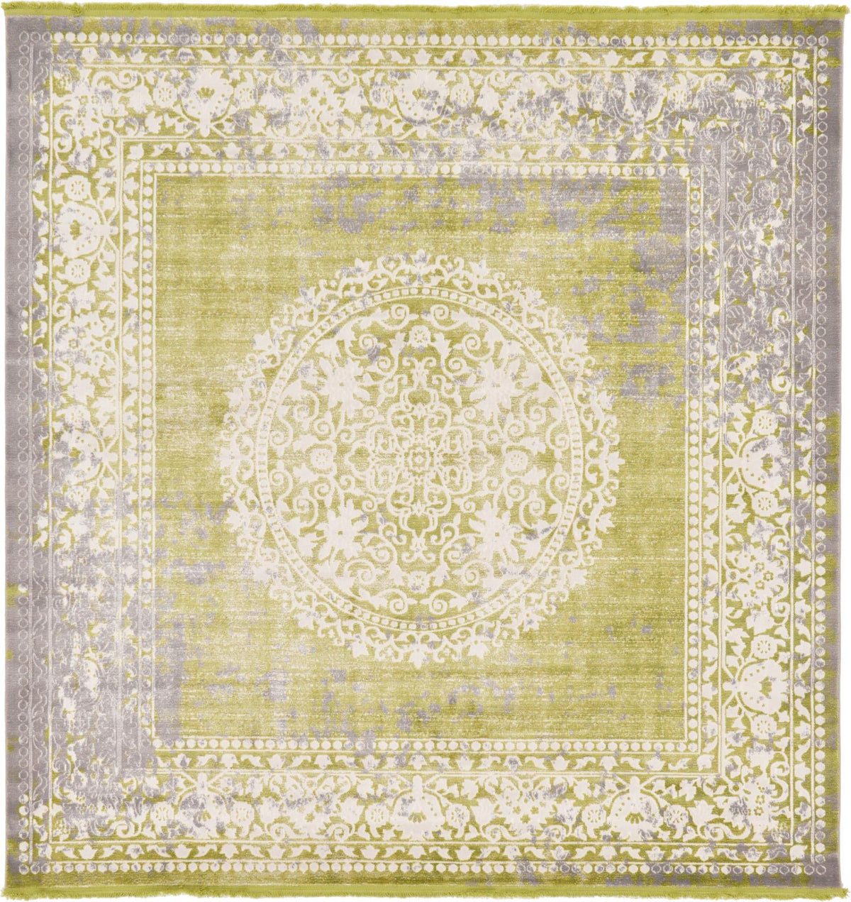 Rustic Charm Revival Collection Area Rug -  Meadowland Square Light Green  lifestyle 19