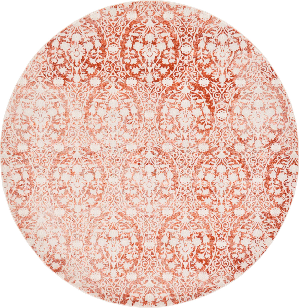 Rustic Charm Revival Collection Area Rug -  Barnwood Round Terracotta  lifestyle 24