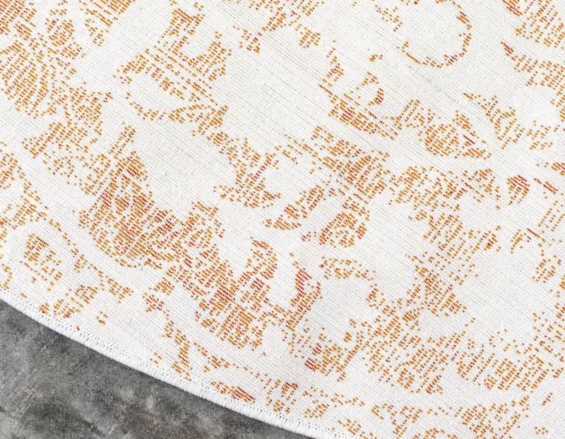 Rustic Charm Revival Collection Area Rug -  Barnwood Round Terracotta  lifestyle 54