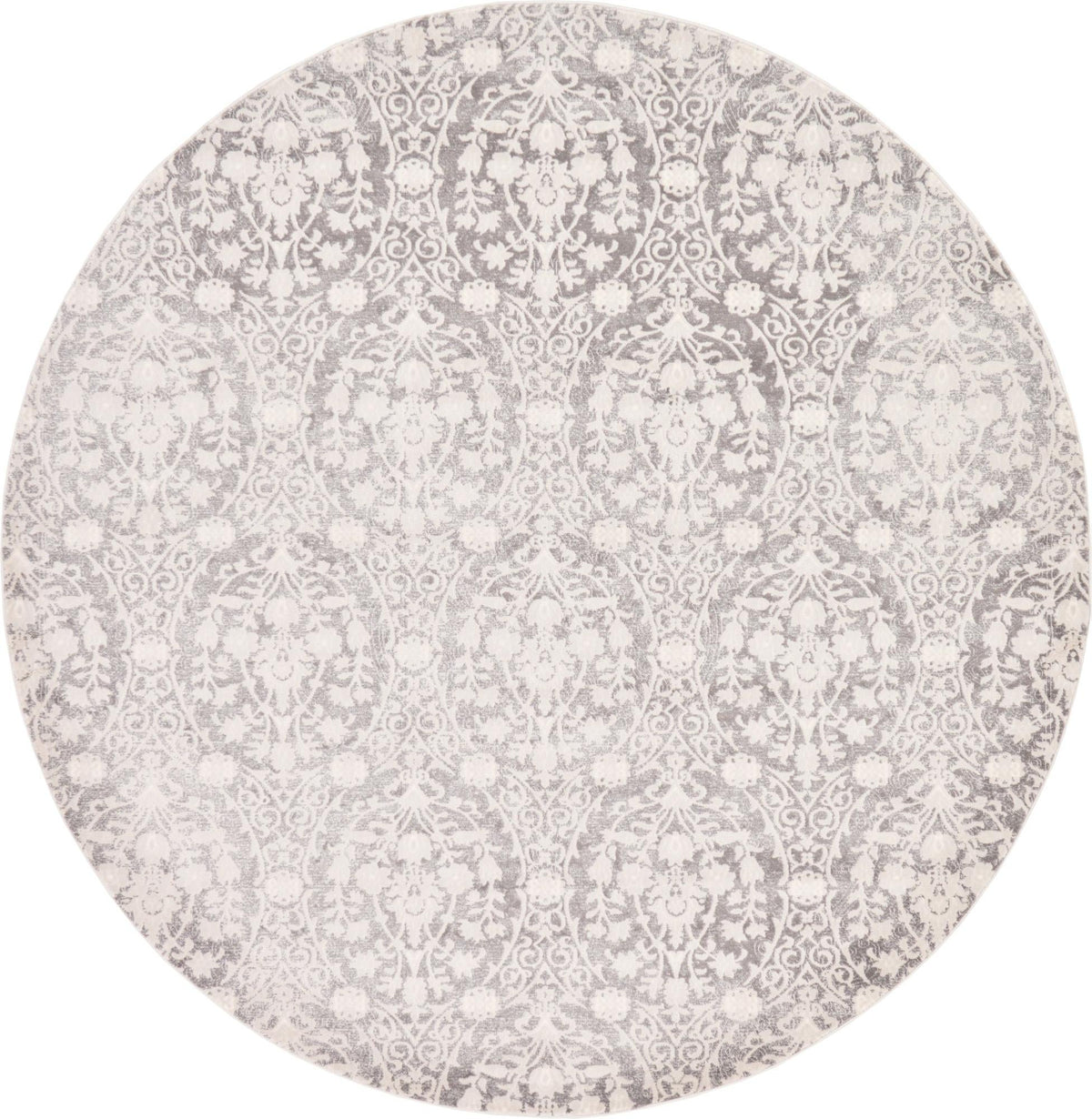Rustic Charm Revival Collection Area Rug -  Barnwood Round Light Gray  lifestyle 22
