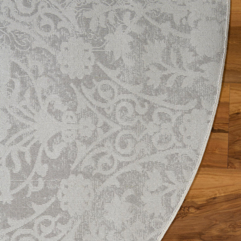 Rustic Charm Revival Collection Area Rug -  Barnwood Round Light Gray  lifestyle 53