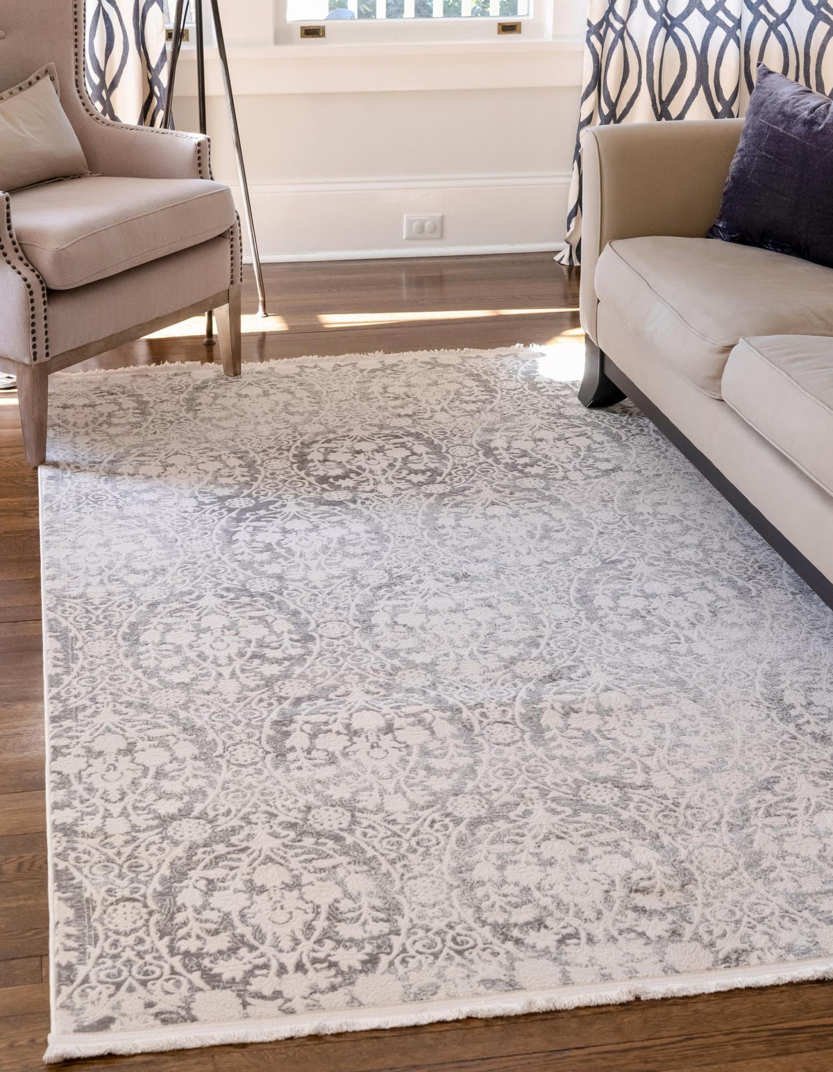 Rustic Charm Revival Collection Area Rug -  Barnwood Rectangle Light Gray  lifestyle 4