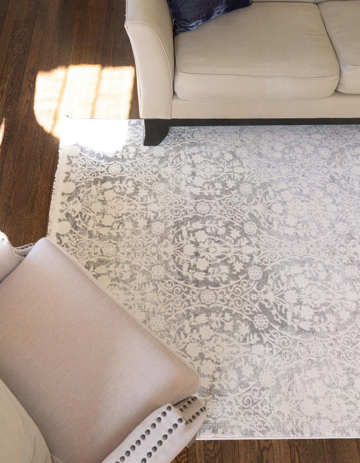 Rustic Charm Revival Collection Area Rug -  Barnwood Rectangle Light Gray  lifestyle 18