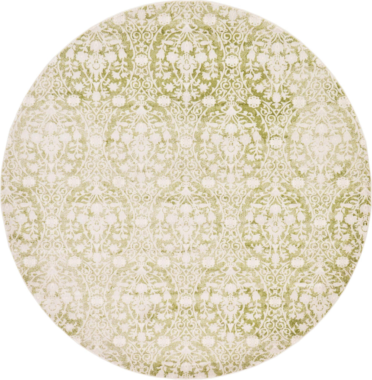 Rustic Charm Revival Collection Area Rug -  Barnwood Round Light Green  lifestyle 35