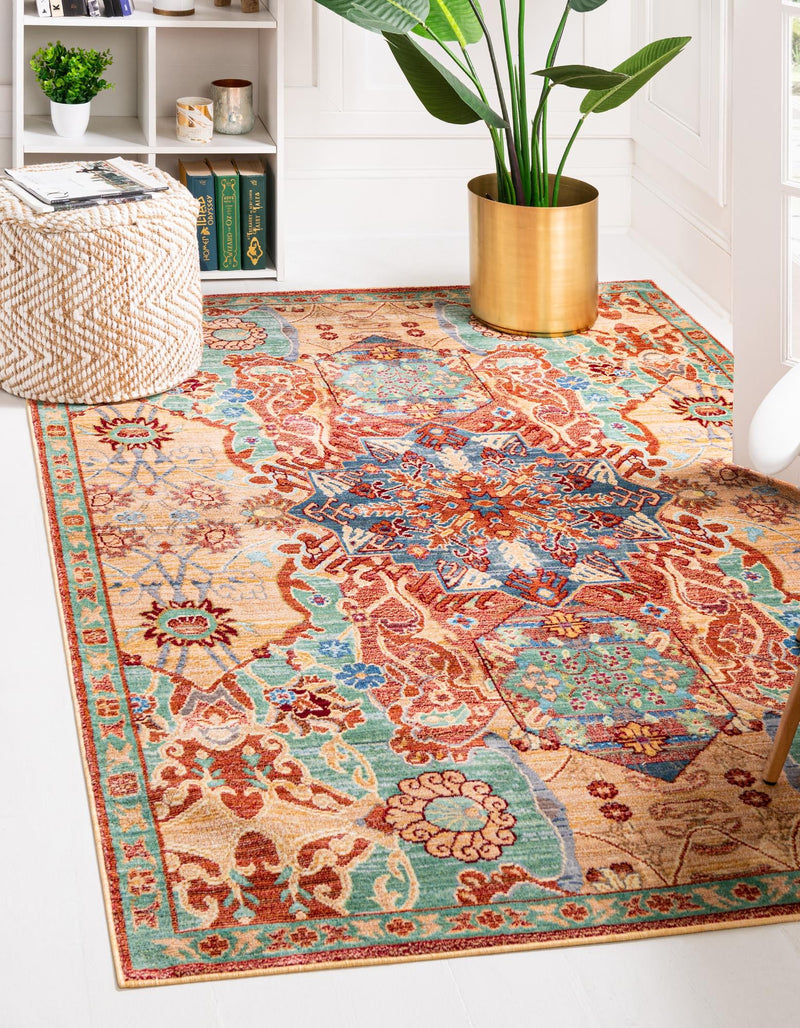 Lagoon Luxe Collection Area Rug -  Atoll Rectangle Peach  lifestyle 2