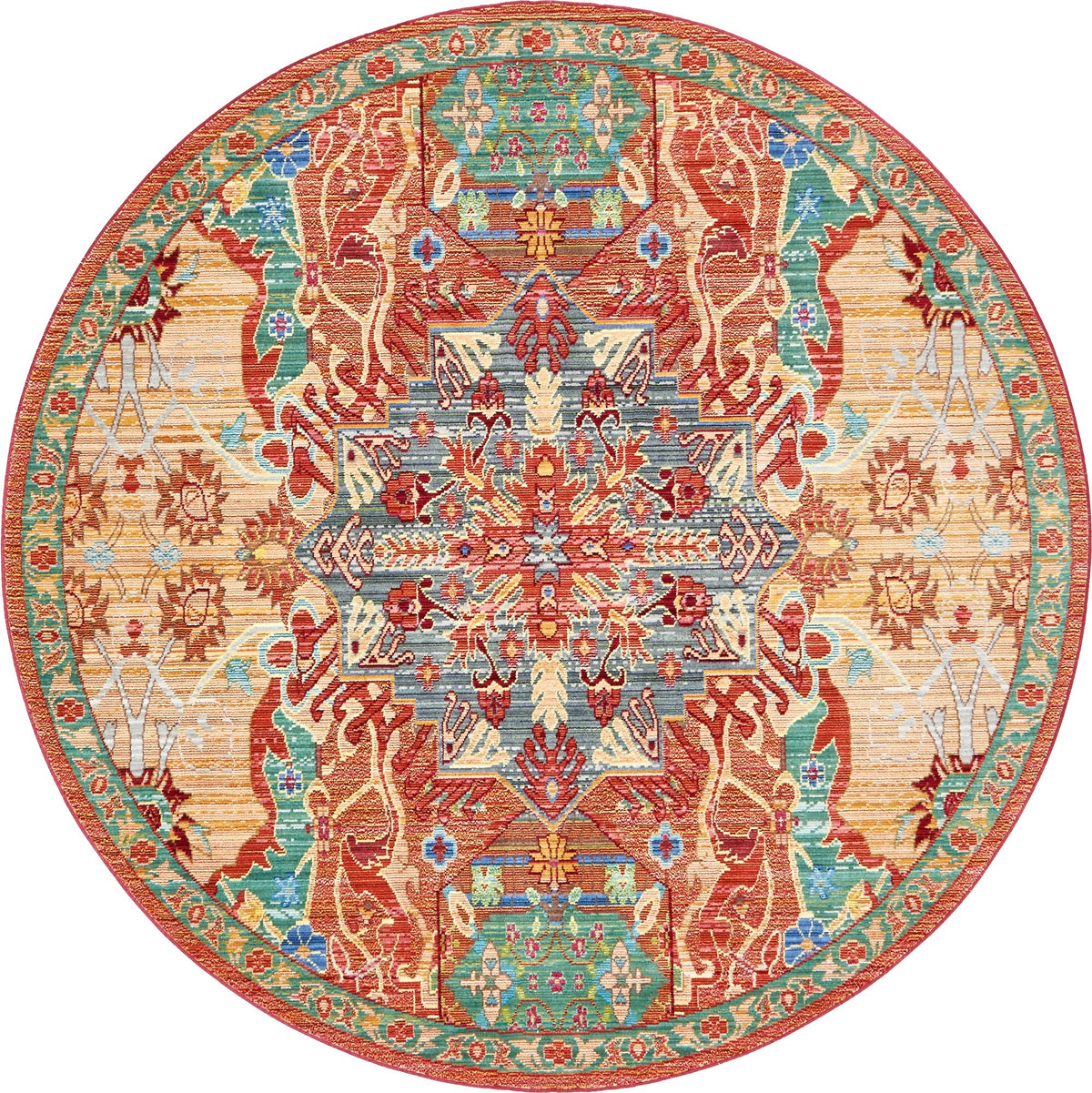 Lagoon Luxe Collection Area Rug -  Atoll Round Peach  lifestyle 14