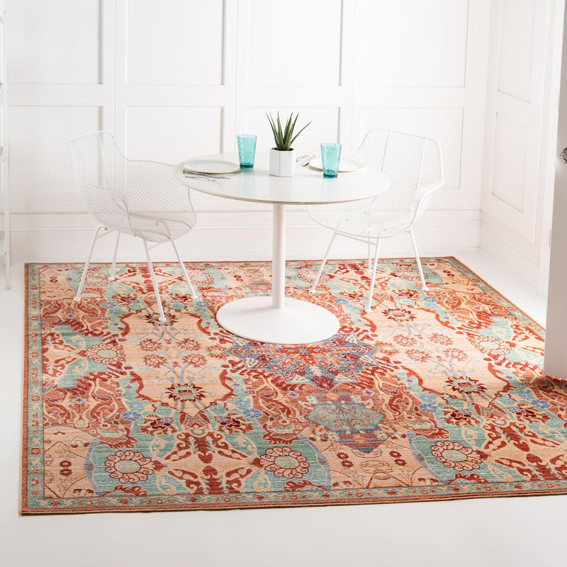 Lagoon Luxe Collection Area Rug -  Atoll Square Peach  lifestyle 14