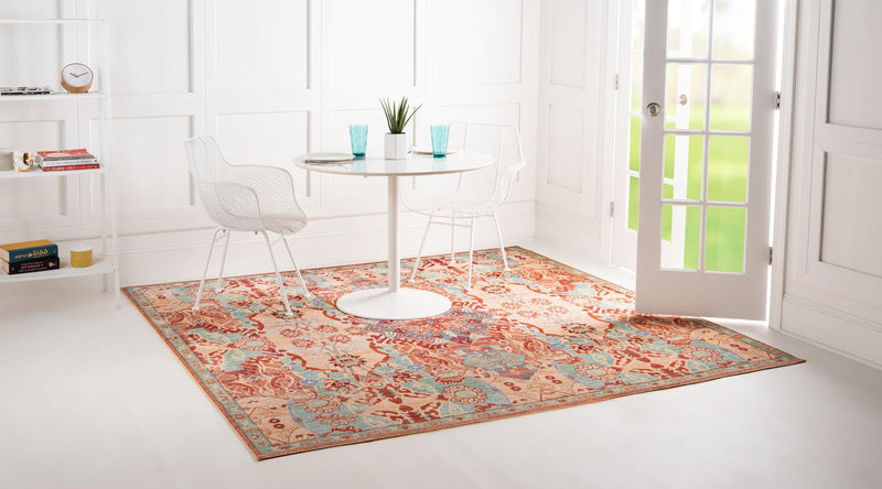 Lagoon Luxe Collection Area Rug -  Atoll Square Peach  lifestyle 17