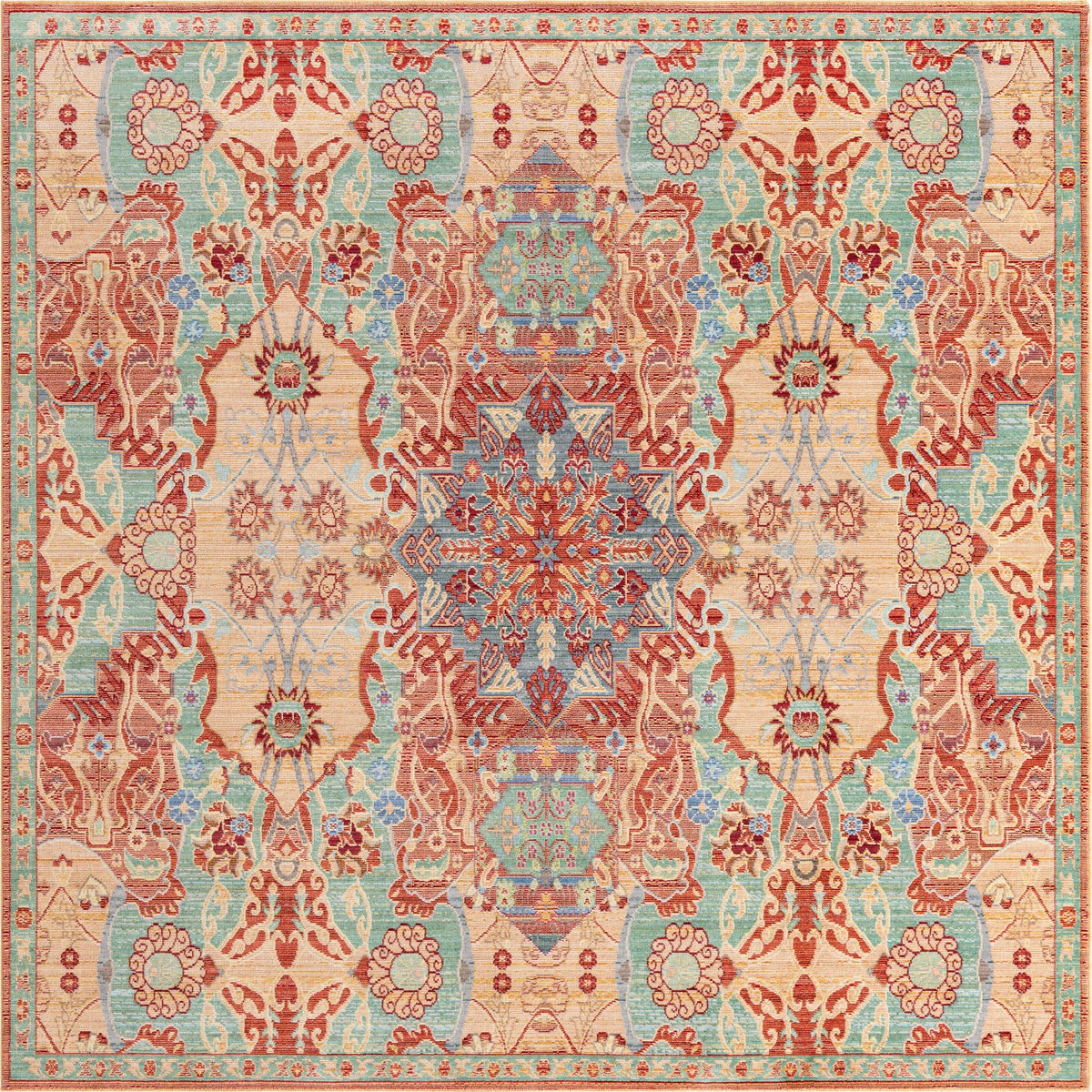 Lagoon Luxe Collection Area Rug -  Atoll Square Peach  lifestyle 11