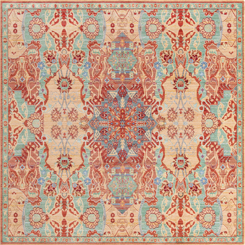Lagoon Luxe Collection Area Rug -  Atoll Square Peach  lifestyle 11