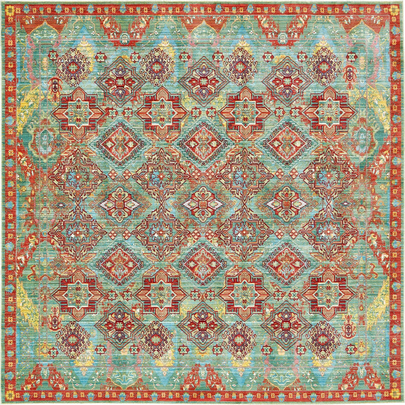 Lagoon Luxe Collection Area Rug -  Jetty Square Green  lifestyle 3