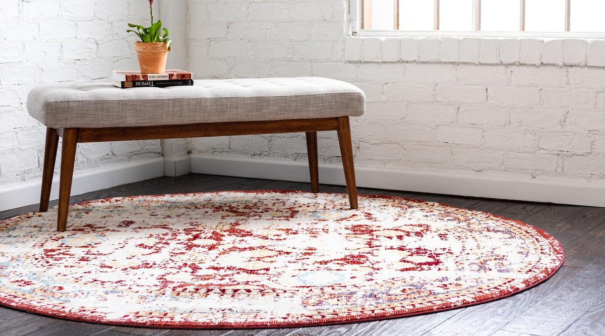 Lagoon Luxe Collection Area Rug -  Sanddune Round Red  lifestyle 17