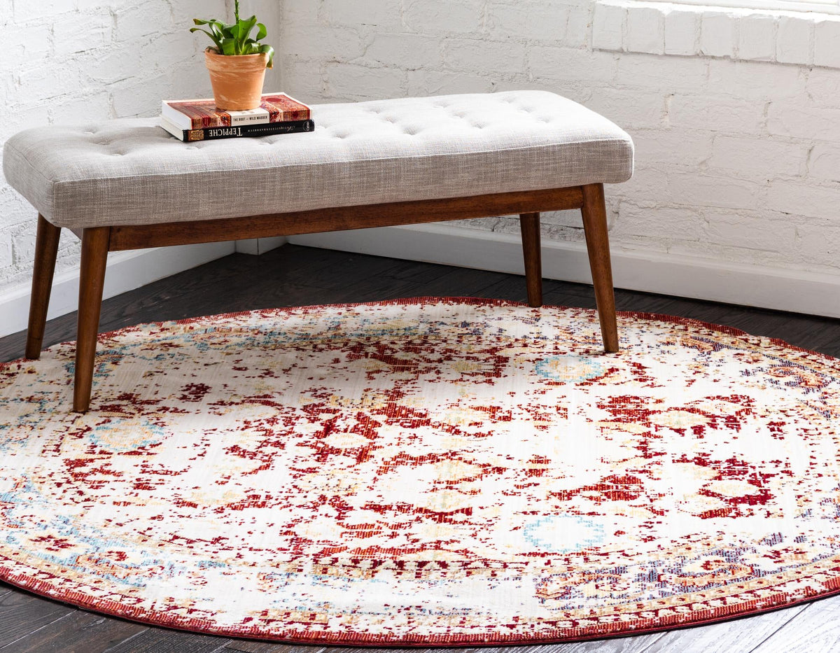 Lagoon Luxe Collection Area Rug -  Sanddune Round Red  lifestyle 19
