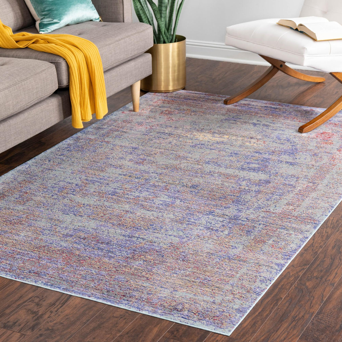 Lagoon Luxe Collection Area Rug -  Seaweed Rectangle Violet  lifestyle 6