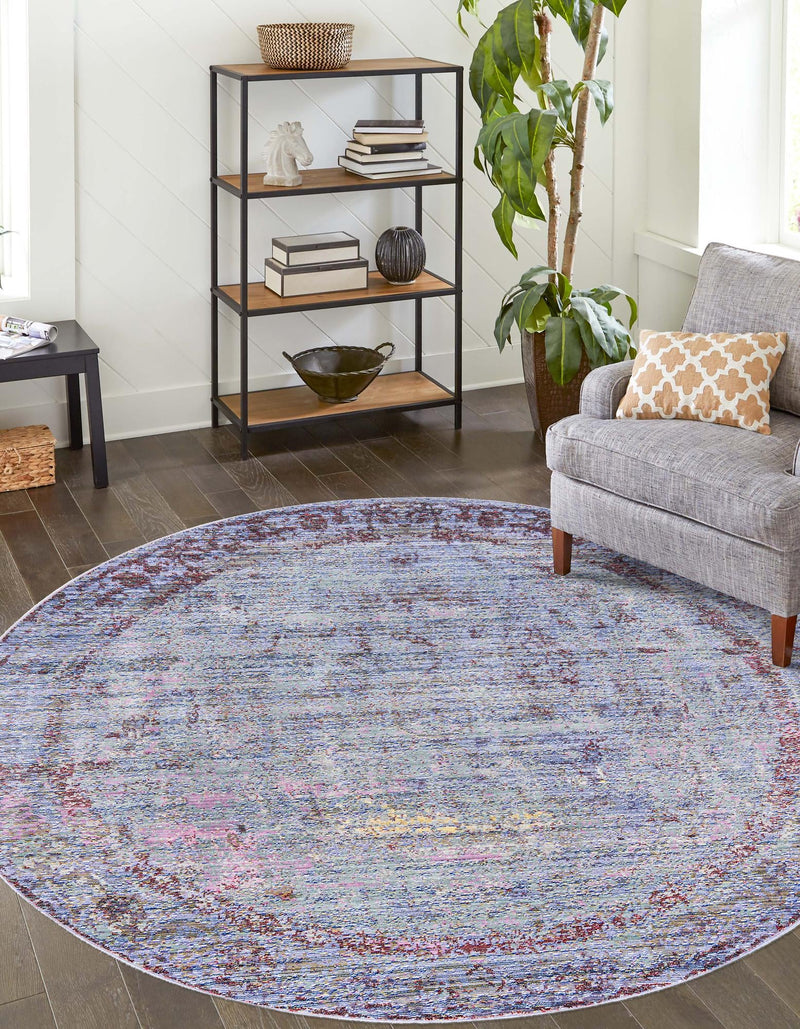 Lagoon Luxe Collection Area Rug -  Seaweed Round Violet  lifestyle 5