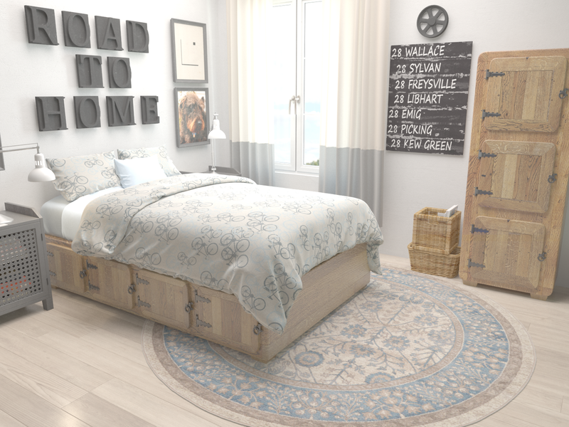 Salzburg Elegance Collection Area Rug -  Hellbrunn Round Cream  lifestyle 36