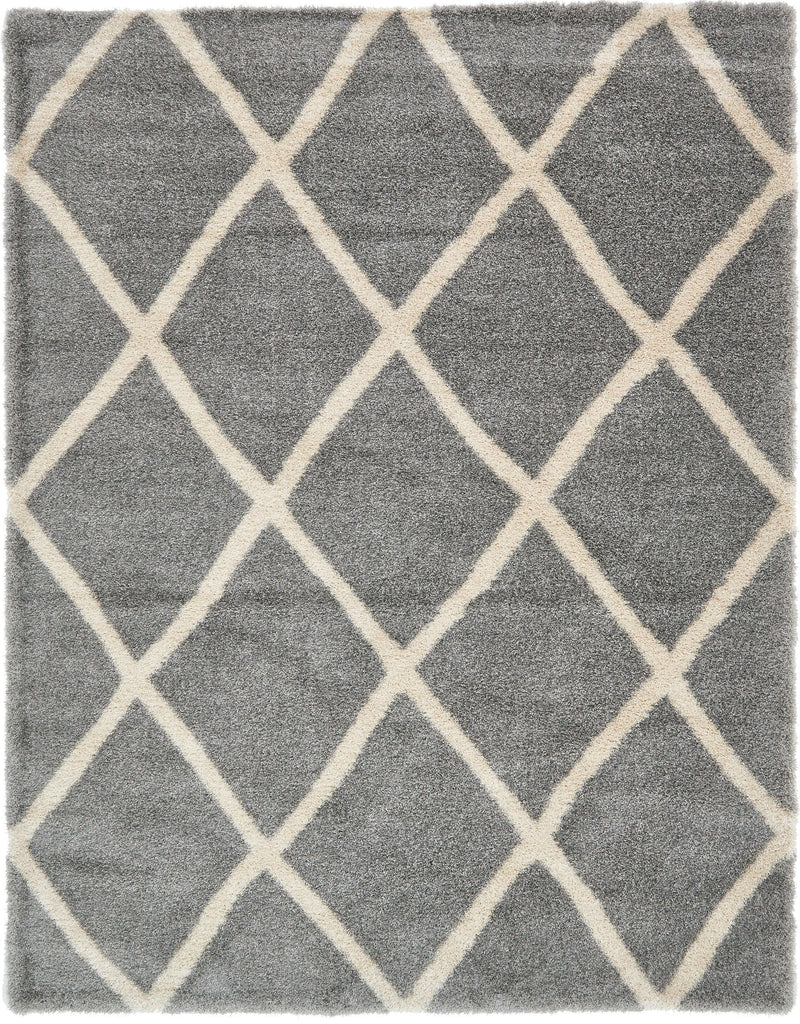 Opulent Lattice Plush Collection Area Rug - Versailles Rectangle Gray  lifestyle 4