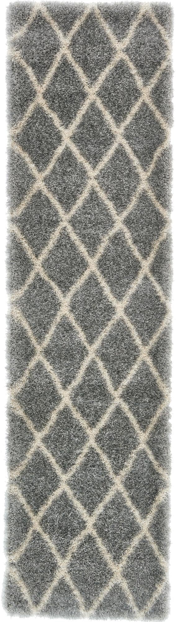 Opulent Lattice Plush Collection Area Rug - Versailles Runner Gray  lifestyle 27