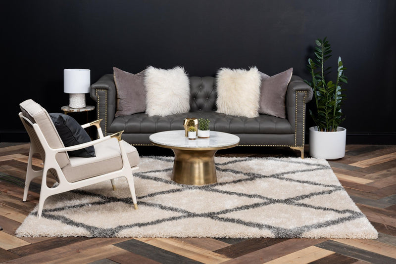Opulent Lattice Plush Collection Area Rug - Versailles Square Beige  lifestyle 58