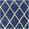 Opulent Lattice Plush Collection Area Rug - Versailles Square Navy Blue  lifestyle 41