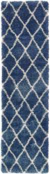 Opulent Lattice Plush Collection Area Rug - Versailles Runner Navy Blue  lifestyle 36