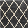 Opulent Lattice Plush Collection Area Rug - Versailles Square Black  lifestyle 40