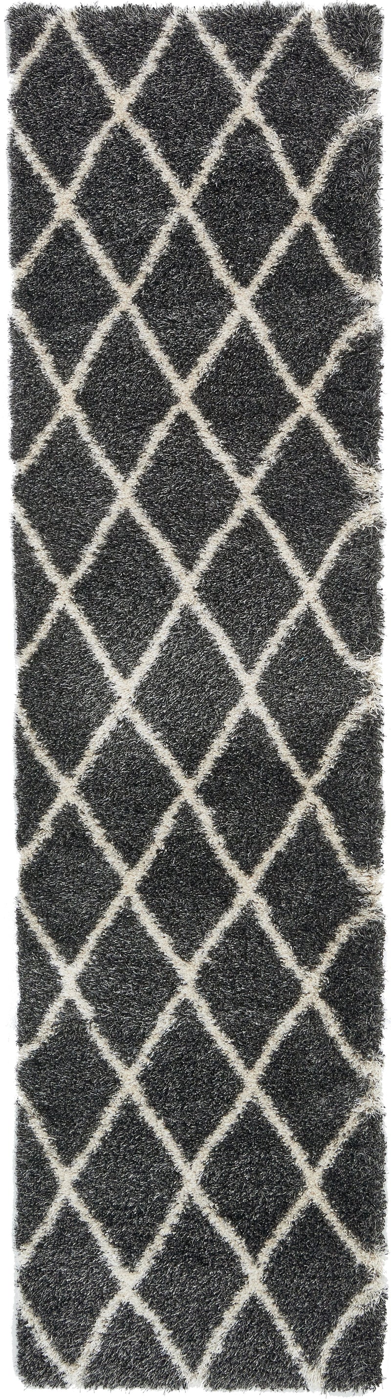 Opulent Lattice Plush Collection Area Rug - Versailles Runner Black  lifestyle 41