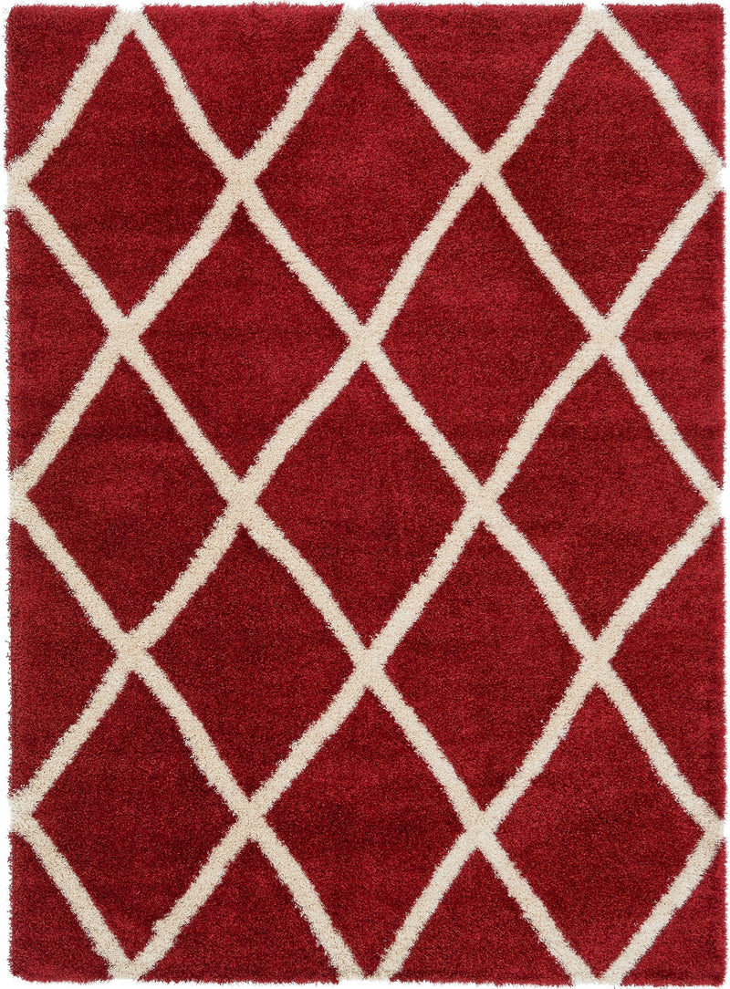 Opulent Lattice Plush Collection Area Rug - Versailles Rectangle Burgundy  lifestyle 8