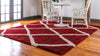 Opulent Lattice Plush Collection Area Rug - Versailles Square Burgundy  lifestyle 53