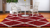 Opulent Lattice Plush Collection Area Rug - Versailles Square Burgundy  lifestyle 63