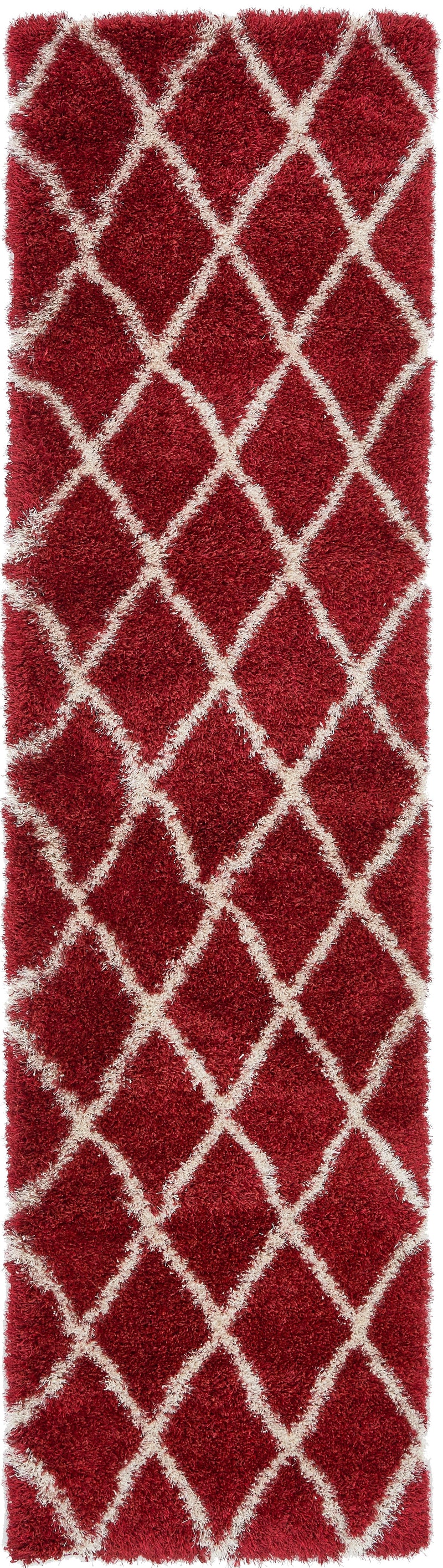 Opulent Lattice Plush Collection Area Rug - Versailles Runner Burgundy  lifestyle 39