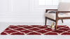 Opulent Lattice Plush Collection Area Rug - Versailles Runner Burgundy  lifestyle 64