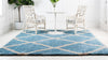 Opulent Lattice Plush Collection Area Rug - Versailles Square Light Blue  lifestyle 65