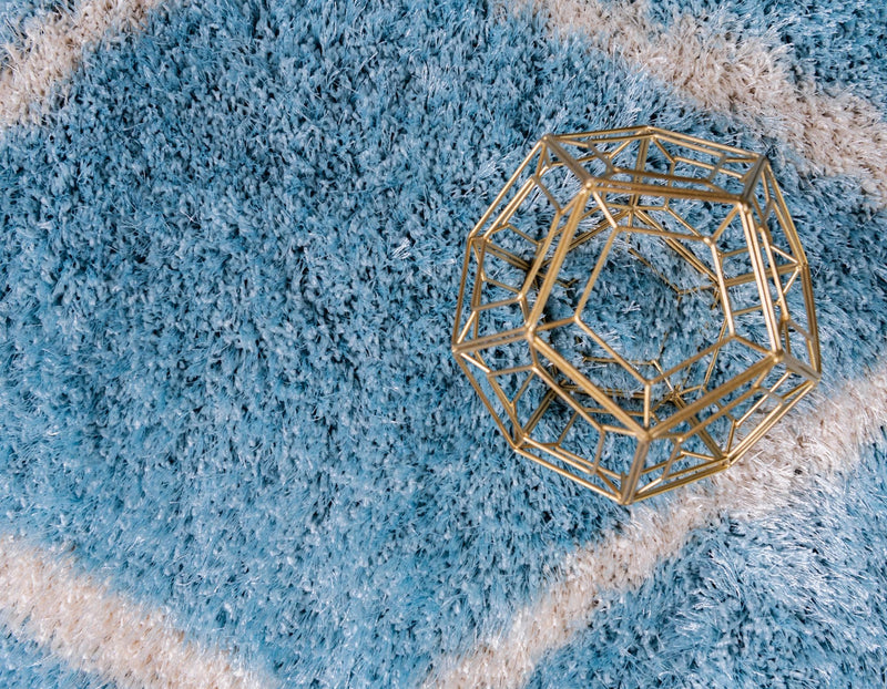 Opulent Lattice Plush Collection Area Rug - Versailles Rectangle Light Blue  lifestyle 13