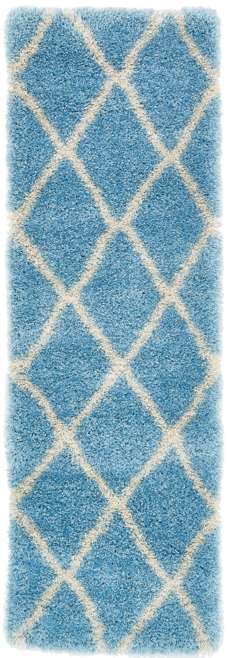 Opulent Lattice Plush Collection Area Rug - Versailles Runner Light Blue  lifestyle 42
