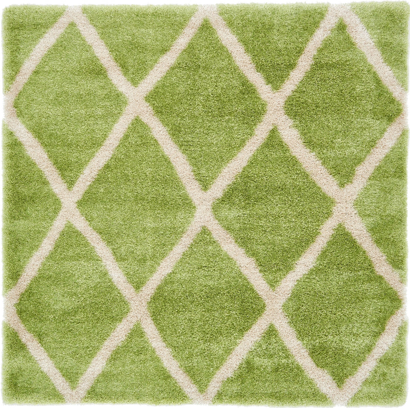 Opulent Lattice Plush Collection Area Rug - Versailles Square Light Green  lifestyle 43