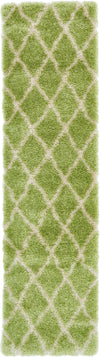 Opulent Lattice Plush Collection Area Rug - Versailles Runner Light Green  lifestyle 44