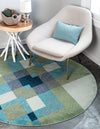 Marrakesh Elegance Collection Area Rug -  Rabat Round Green  lifestyle 14
