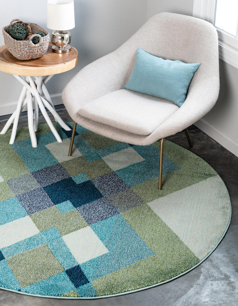 Marrakesh Elegance Collection Area Rug -  Rabat Round Green  lifestyle 14