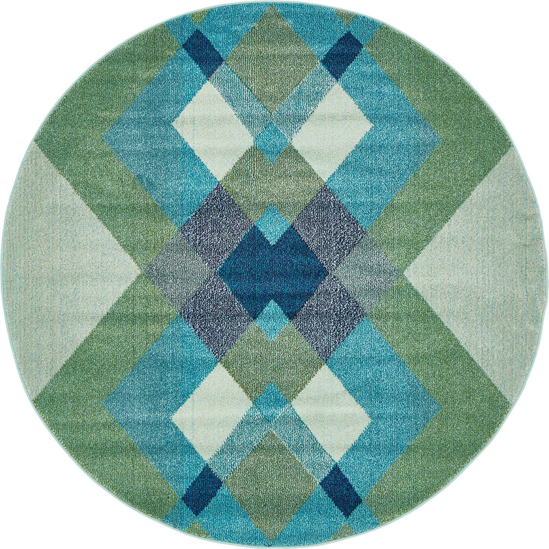 Marrakesh Elegance Collection Area Rug -  Rabat Round Green  lifestyle 13
