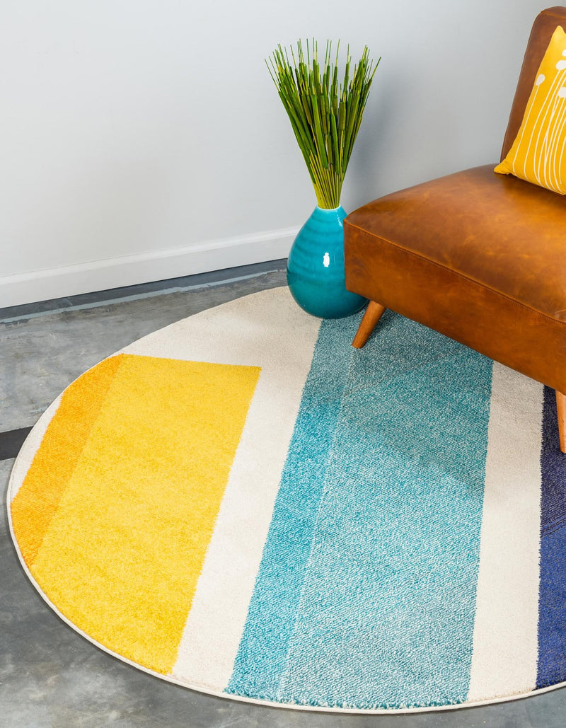 Marrakesh Elegance Collection Area Rug -  Volubilis. Round Beige  lifestyle 14