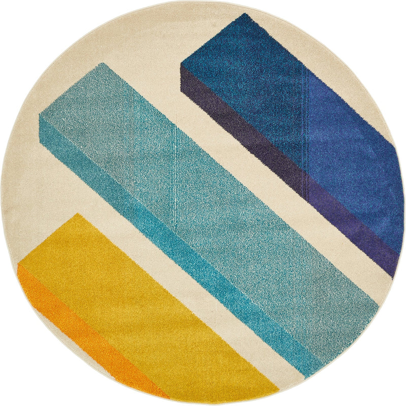 Marrakesh Elegance Collection Area Rug -  Volubilis. Round Beige  lifestyle 13
