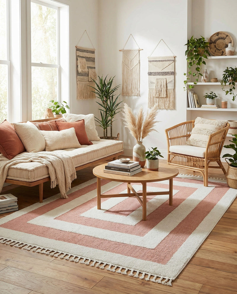 Sahara Chic Collection Area Rug -  Casablanca Rectangle Pink  lifestyle 54