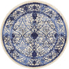 Horizon Collection Area Rug -  Sierra Round Ivory and Blue  lifestyle 28