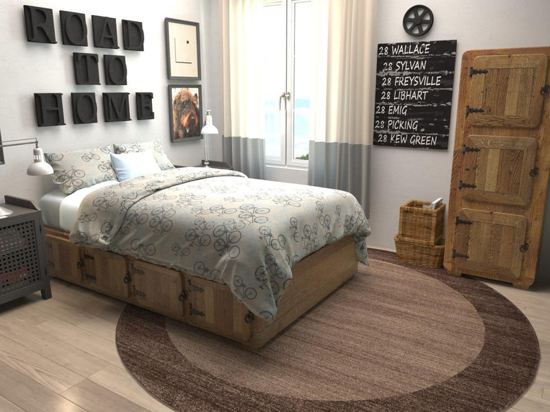 Studio Haven Collection Area Rug -  Conservatory (Light Brown) Round Light Brown  lifestyle 33