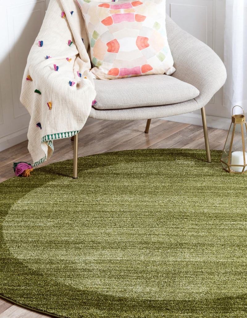 Studio Haven Collection Area Rug -  Conservatory (Light Green) Round Light Green  lifestyle 25